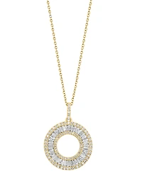 Effy Collection Diamond Circle Pendant Necklace (1-1/10 ct. t.w.) in 14k Yellow Gold, 17" + 1" extender