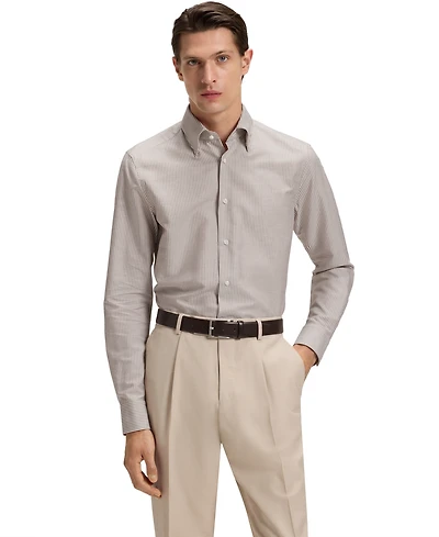 Boss by Hugo Men's Linen-Silk Slim-Fit Dress Shirt