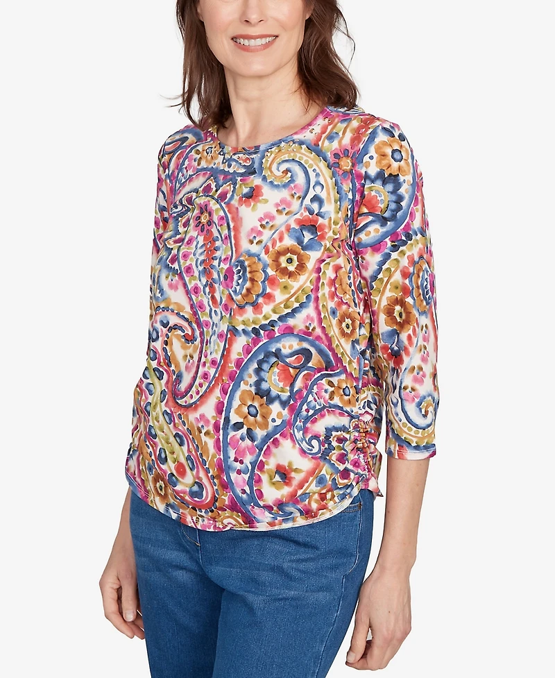 Alfred Dunner Petite Paisley Top