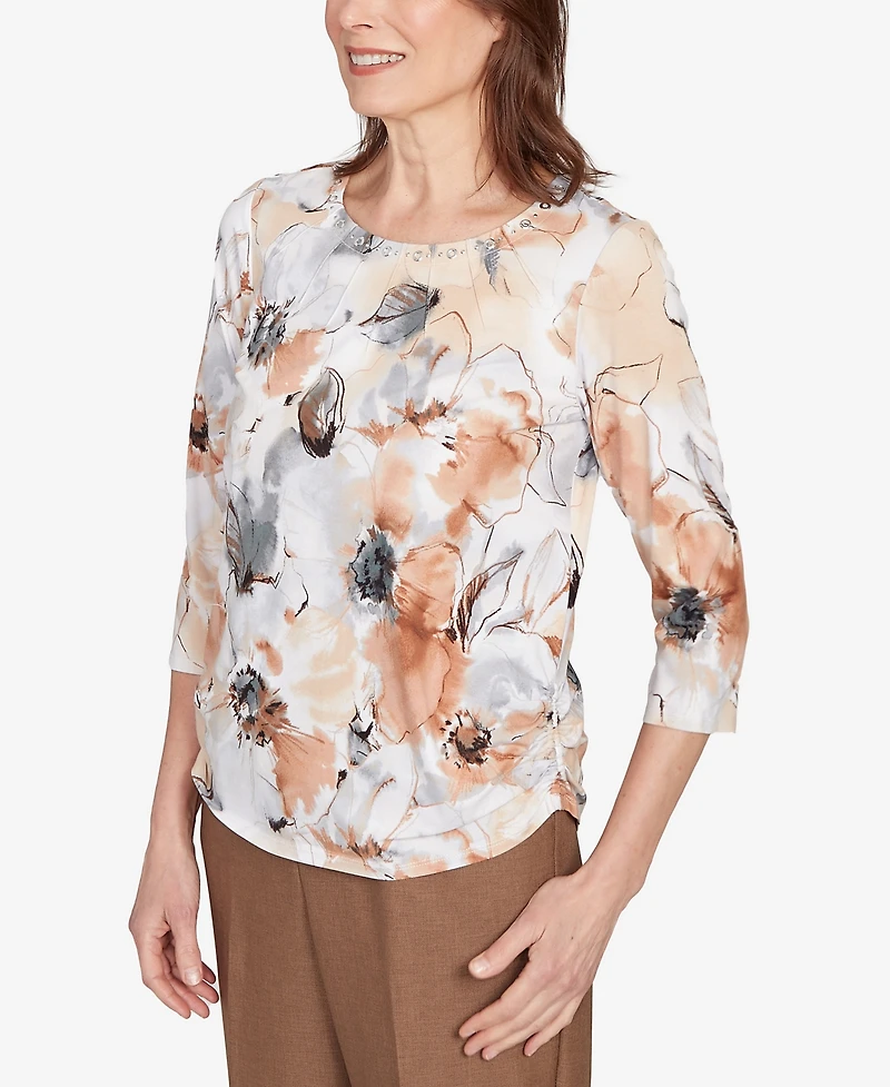 Alfred Dunner Petite Watercolor Floral Top