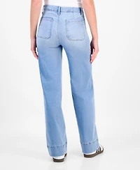 Celebrity Pink Juniors' High-Rise Wide-Leg Patch-Pocket Jeans