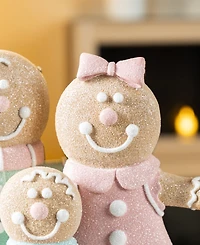Glitzhome 10.25" Resin Christmas Gingerbread Man Family Figurine