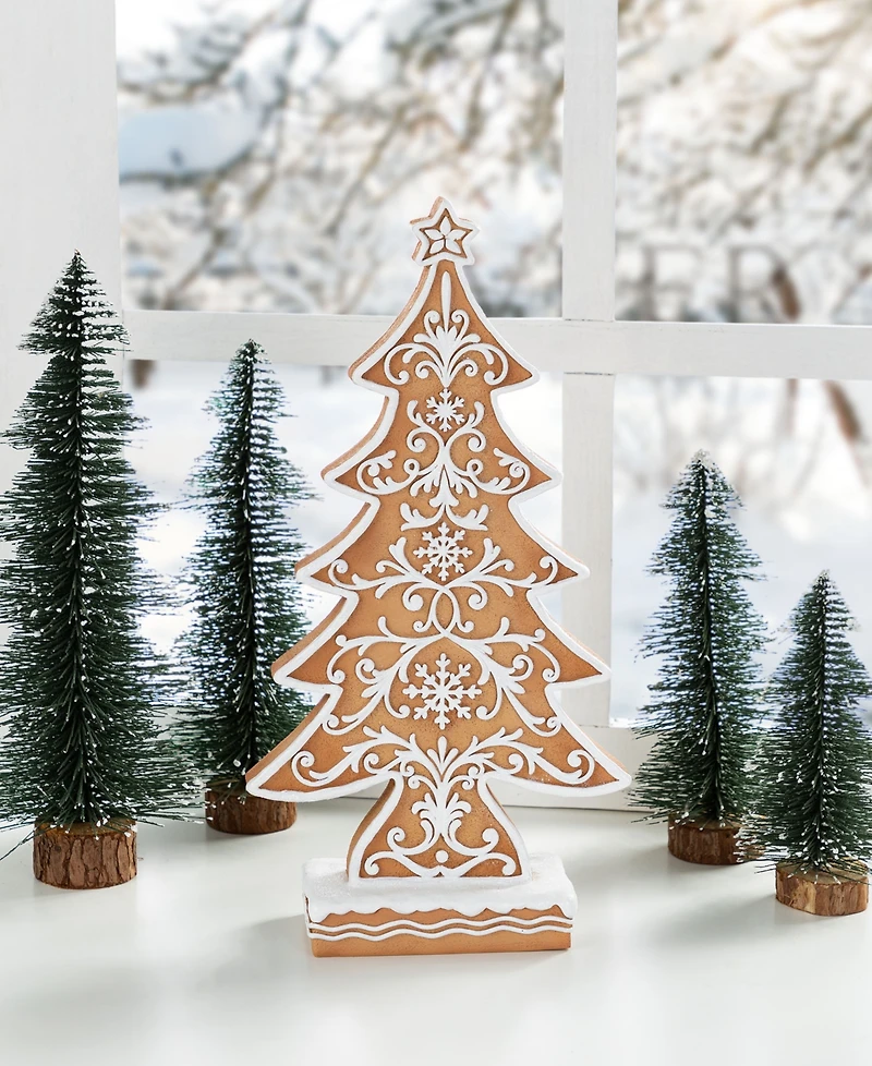 Glitzhome 14.5" Resin Christmas Tree Figurine