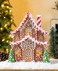 Glitzhome 11.75" Lighted Resin Christmas Village