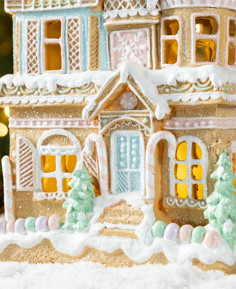 Glitzhome 11.75" Resin Christmas Macaron Village
