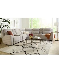 Kristyan Power Headrest Footrest Fabric Sectional Collection Macys Exclusive