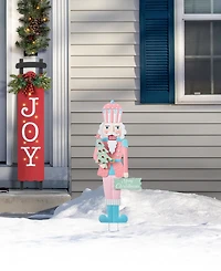 Glitzhome 36" Metal Christmas Nutcracker Yard Stake