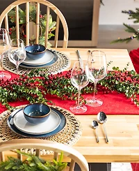 Glitzhome 9 ft Polyethylene Christmas Dripping Eucalyptus Garland with Berries
