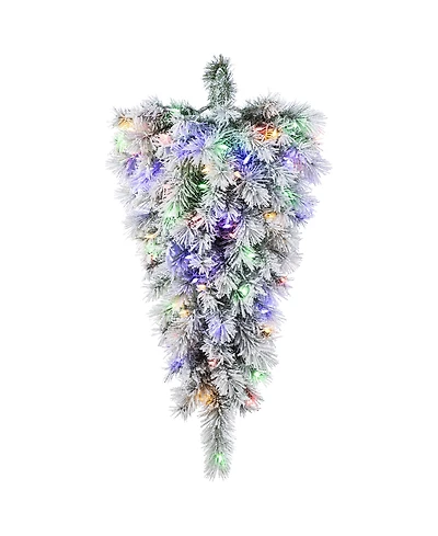 Glitzhome 3 ft Pre-Lit Snow Flocked Pine Christmas Teardrop