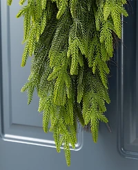 Glitzhome 31.5" Greenery Polyethylene Christmas Dripping Teardrop