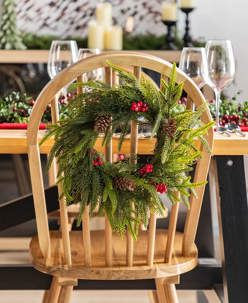 Glitzhome Polyethylene Christmas Mini Dripping Wreaths, Set of 2