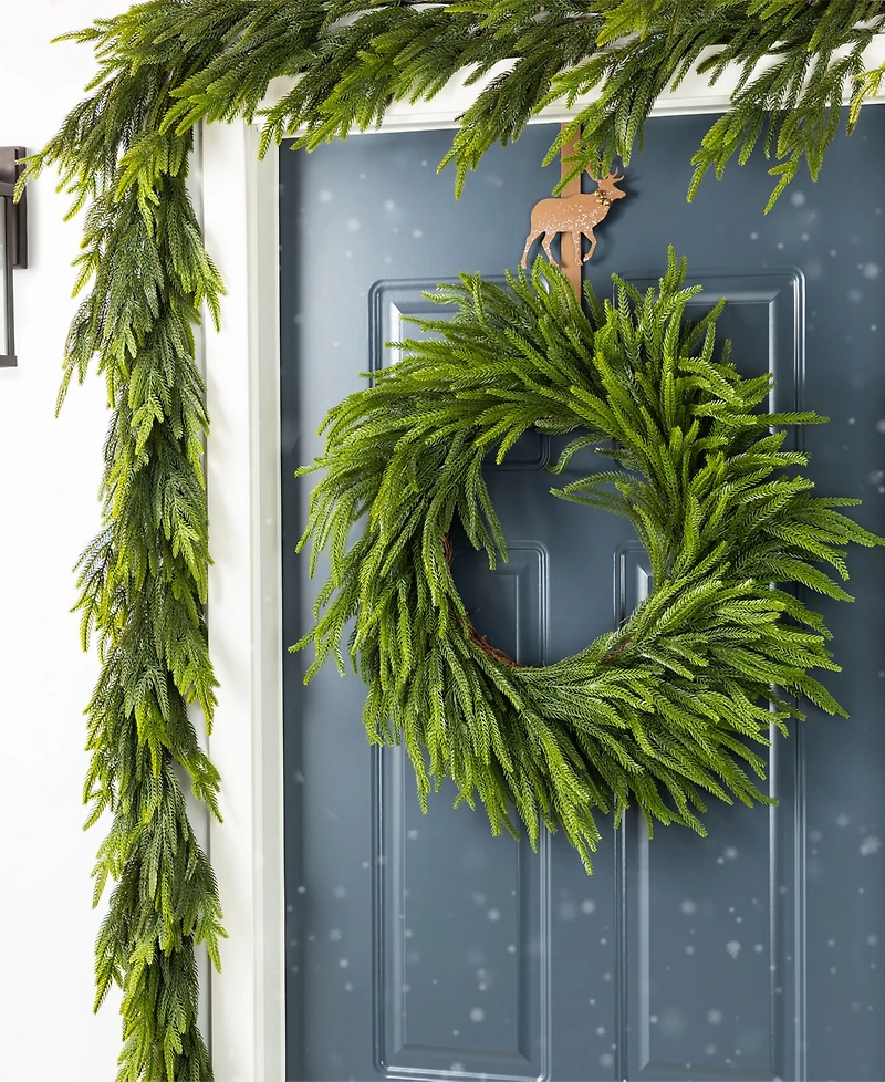 Glitzhome 6 ft Polyethylene Christmas Dripping Garlands, Set of 2