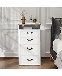 Vlsrka Flip-top vanity desk with mirror and stool.