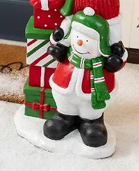 Glitzhome 35.25" Resin Christmas Stacked Snowman Porch Decor