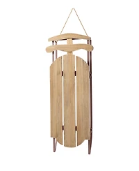 Glitzhome 34.25" Wooden Christmas Sleigh Porch Decor