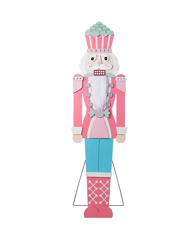 Glitzhome 60" Wooden Christmas Nutcracker Porch Decor