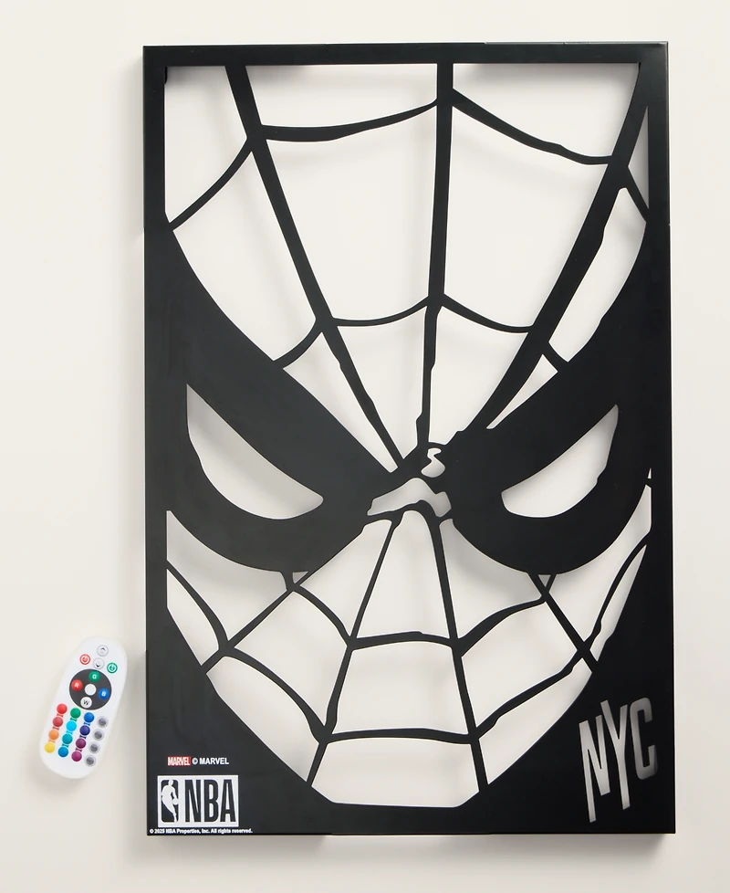 Macy's Marvel X Nba Mounted Color-Changing Led Light Laser-Cut Spider-Man Wall Sign, Macy's Exclusive