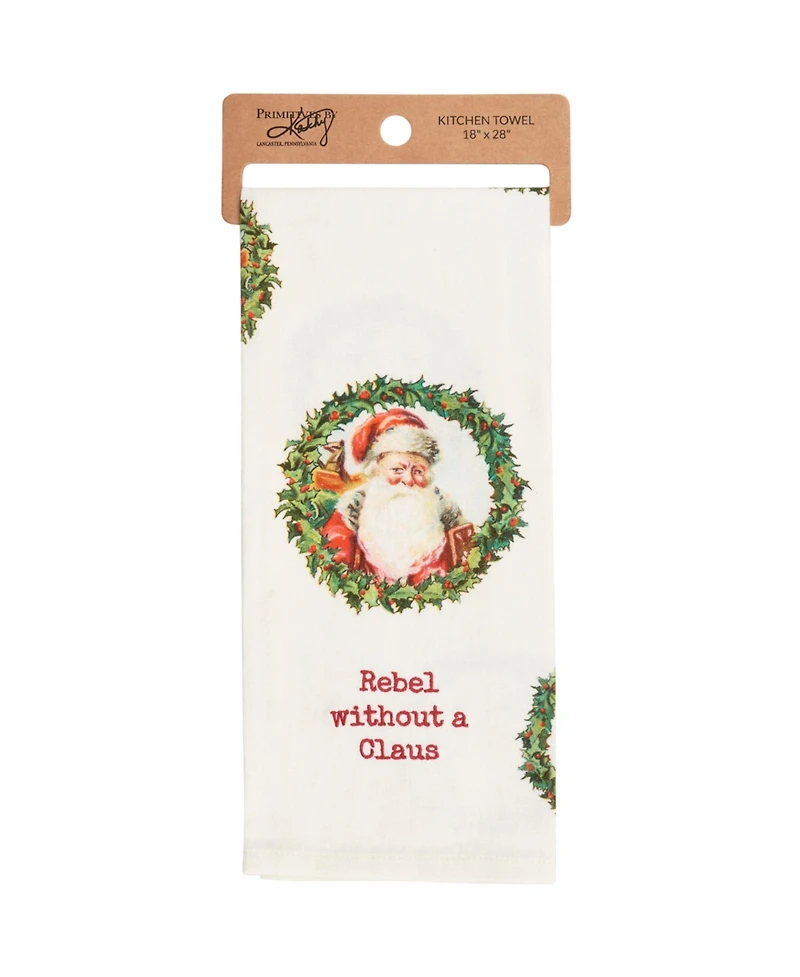 Primitives by Kathy Rebel Without a Claus Kitchen Towel