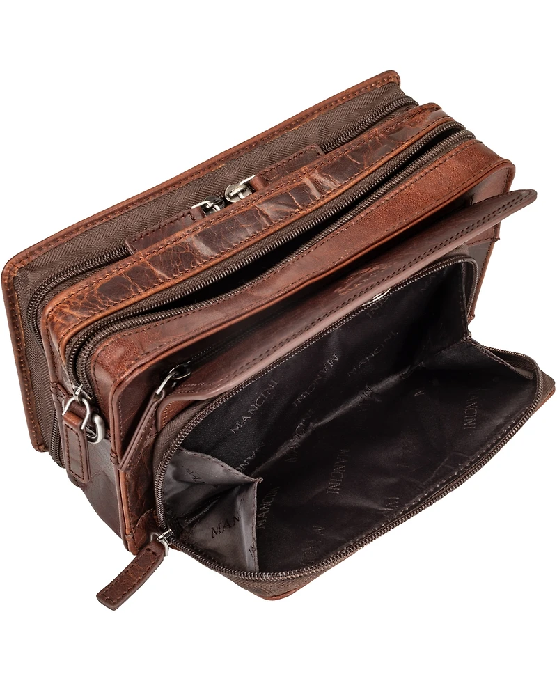 Mancini Men's Buffalo Zippered Organizer Pocket Bag