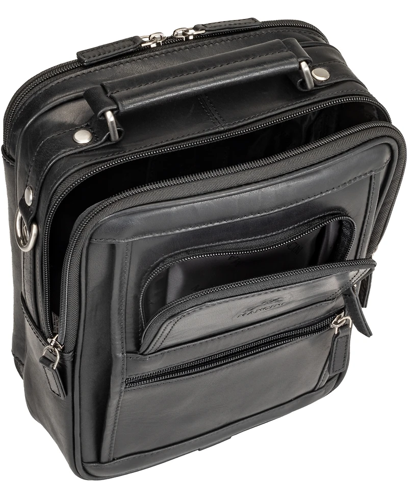 Mancini Men's Buffalo Large Zippered Rear Organizer Bag