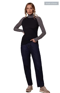 Celtic & Co. Women's Merino Colour Block Roll Neck Sweater