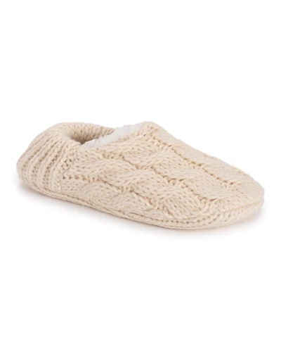 Muk Luks Women's Chunky Ballerina Slipper With Ribbed Heel