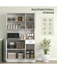 Homcom Modern Freesding Kitchen Buffet with Hutch Pantry Hutch w/ Storage