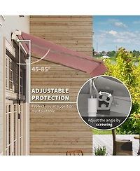 Outsunny 10'x8' Retractable Sun Shade Patio/Window Awning, Polyester Fabric,