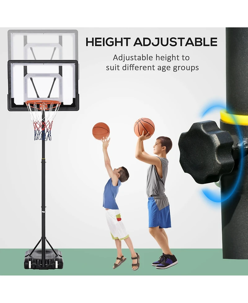 Soozier Basketball Sd for Kids & Height Adjustable w/ Fillable Bottom Base
