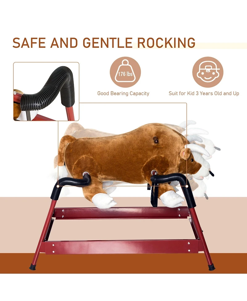 Qaba Kids Spring Rocking Horse for Kids, Bull