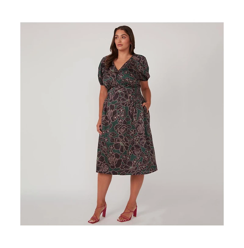 Estelle Wildfloral Cotton Midi Dress