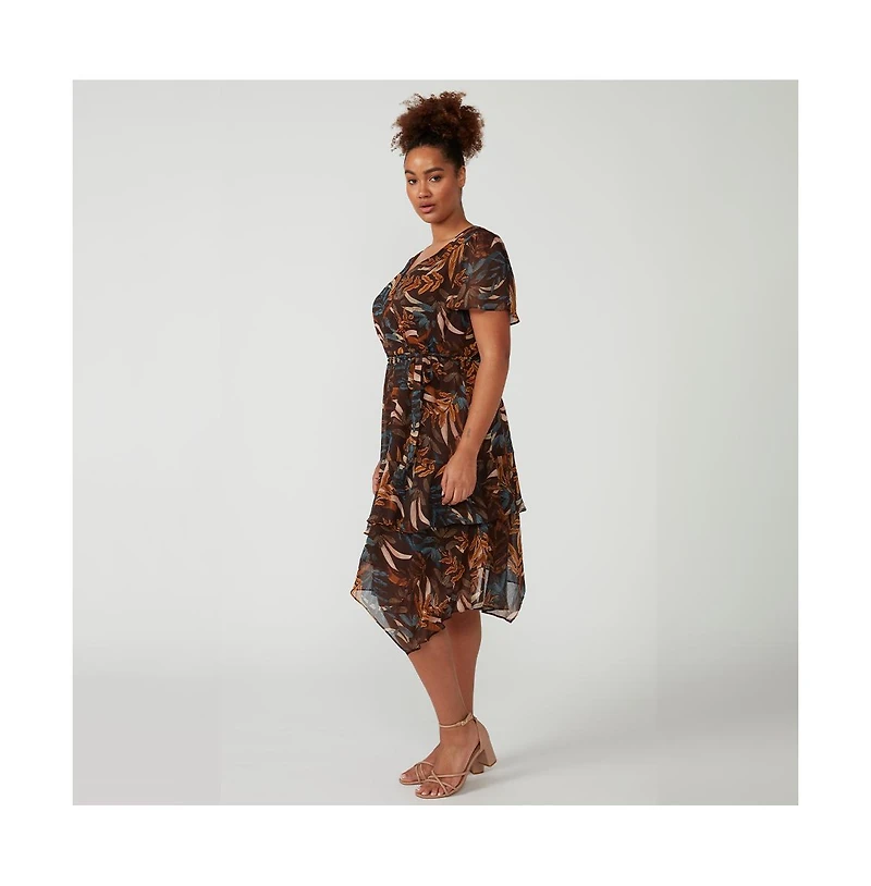 Estelle Dream Glow Faux-Wrap Dress