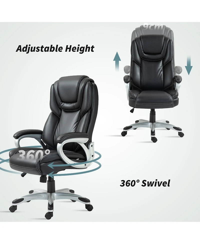 Homcom Office Chair with Swivel Wheels & Adjustable Height,