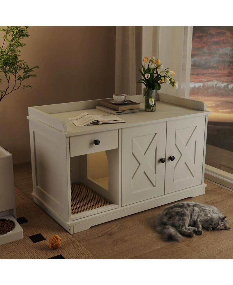 Streamdale Furniture Cat Litter Box Enclosure Furniture