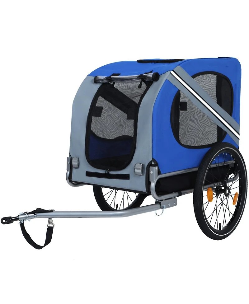 Streamdale Furniture Dog Bike Trailer - 120LB Capacity All-Terrain Blue-Gray