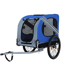 Streamdale Furniture Dog Bike Trailer - 120LB Capacity All-Terrain Blue-Gray