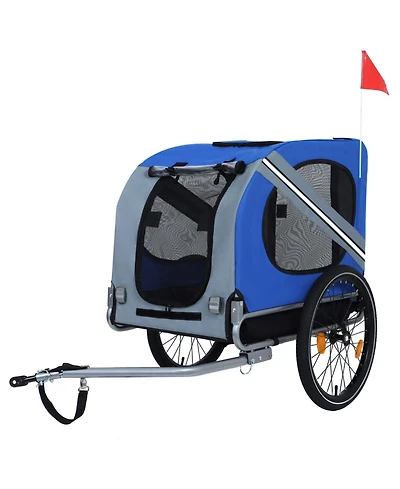 Streamdale Furniture Dog Bike Trailer - 120LB Capacity All-Terrain Blue-Gray