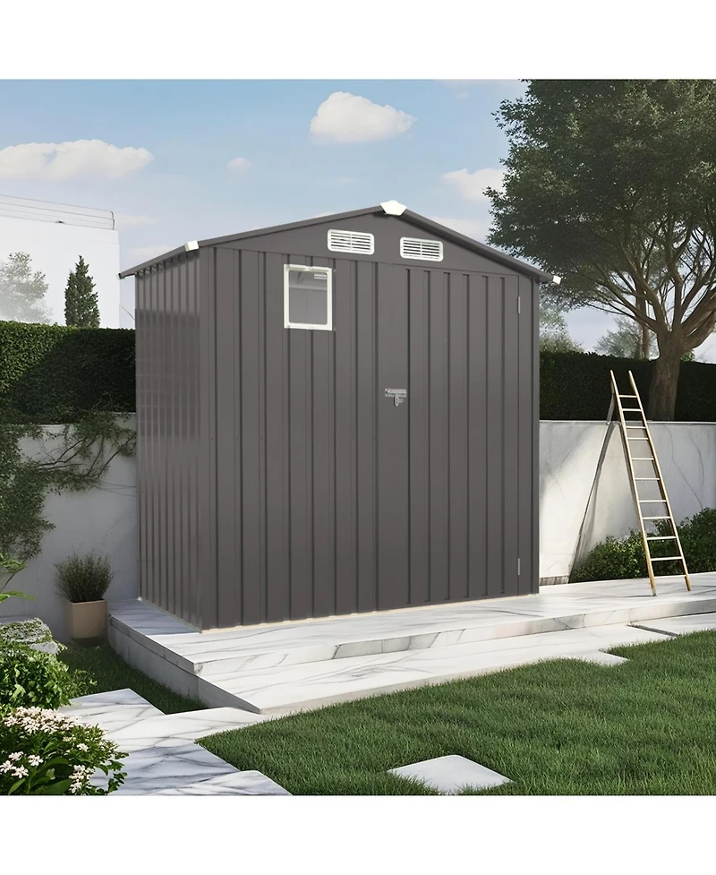 Streamdale Furniture 6X3.5FT Metal Outdoor Storage Shed Gray