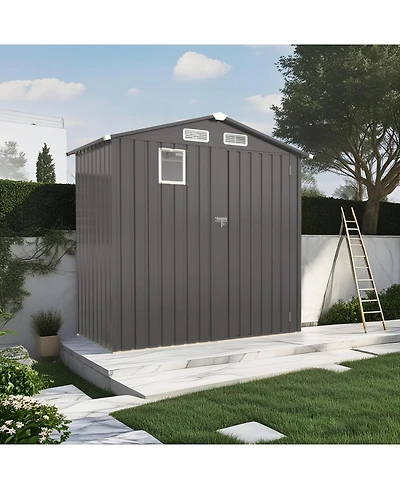 Streamdale Furniture 6X3.5FT Metal Outdoor Storage Shed Gray