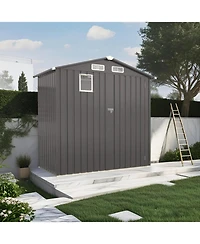 Streamdale Furniture 6X3.5FT Metal Outdoor Storage Shed Gray