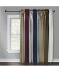 Kate Aurora Basic Faux Silk Rod Pocket Shimmery Sheer Single Window Curtain Panel - in. in