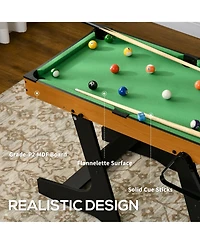 Soozier 40'' Mini Pool Table Set Tabletop Billiards Game, Easy Folding with Cues