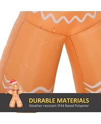 Homcom 8 ft Inflatable Gingerbread Man Outdoor Holiday Display w/ Led Lights