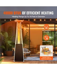 Slickblue Outdoor Pyramid-Style Propane Patio Heater with Glass Flame Tube and Wheels – Elegant Heating for Garden or