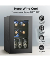 Cowsar 24 Cans Mini Fridge Cooler, Beverage Refrigerator Countertop Drink Cooler for Soda, Canned Beer, Adjustable Digital Temperature Control for Hom