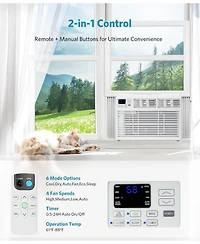 Cowsar 12,000 Btu Window Air Conditioner Cools up to 550 Sq. ft, Ultra Quiet Window Ac Unit with Remote Control, 4 in 1 Energy Saving Air Conditioner