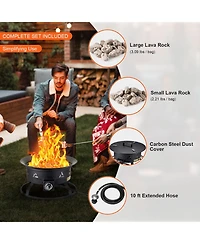 Slickblue Portable Propane Gas Fire Pit for Outdoor Heating – Ideal for Camping, Backyard, and Patio Use