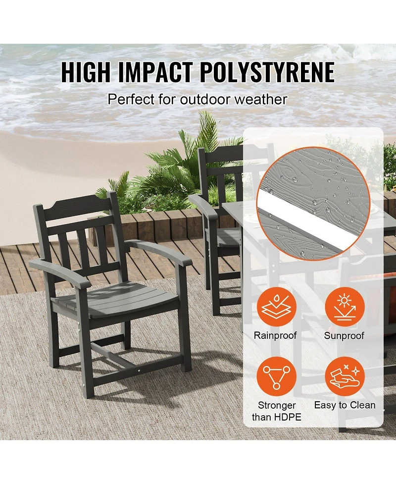 Slickblue 5-Piece Outdoor Dining Set with Square Table and Chairs for Deck or Backyard
