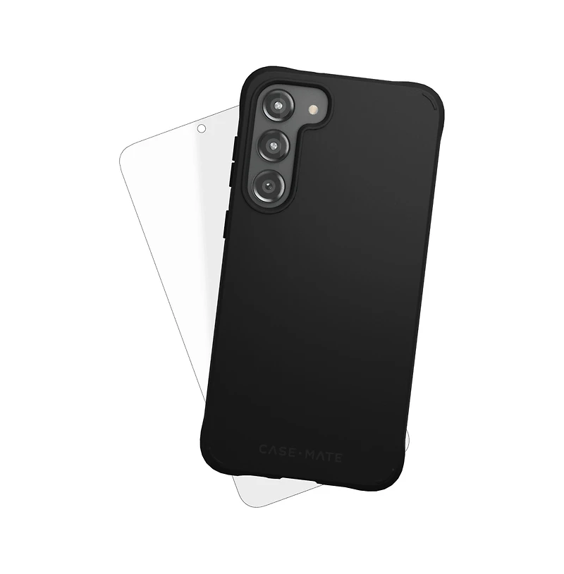 Case-Mate Protection Pack Tough Case and Glass Screen Protector for Samsung Galaxy S23 Plus-Black