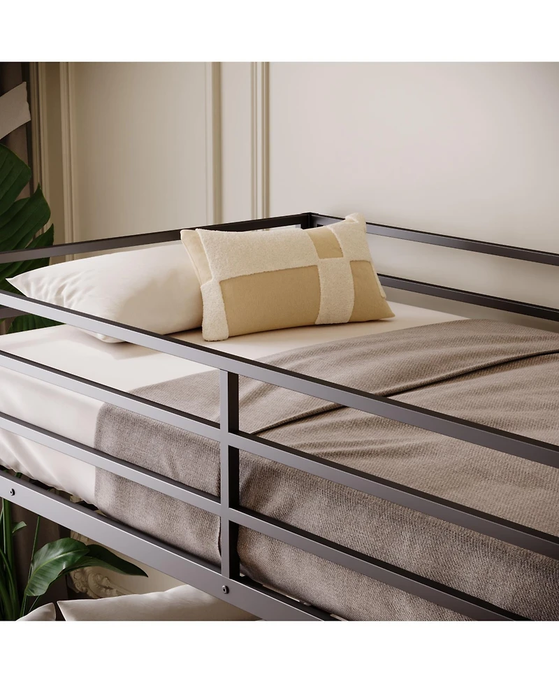 Streamdale Furniture Metal Bunk Bed Twin Over Full with Stairs